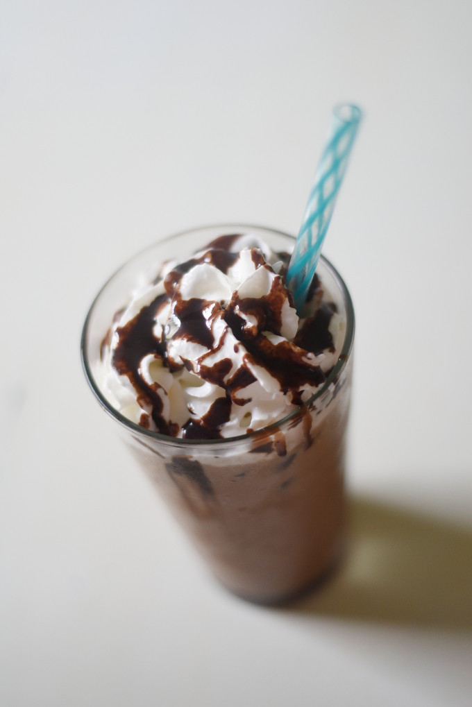 Easy Iced Mocha Recipe - make this coffeehouse favorite at home! Simple steps to make a delicious, refreshing treat! | Feathers in Our Nest