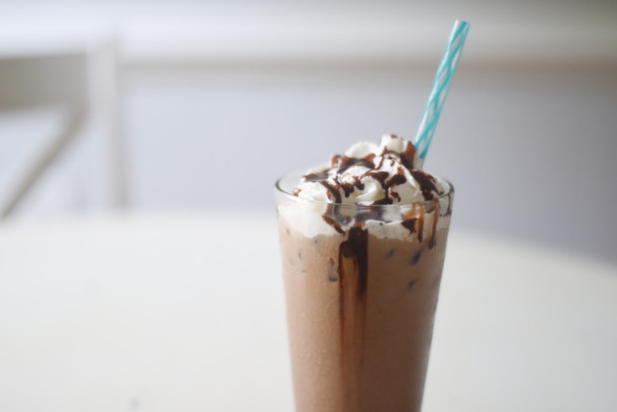 Easy Iced Mocha Recipe - make this coffeehouse favorite at home! Simple steps to make a delicious, refreshing treat! | Feathers in Our Nest