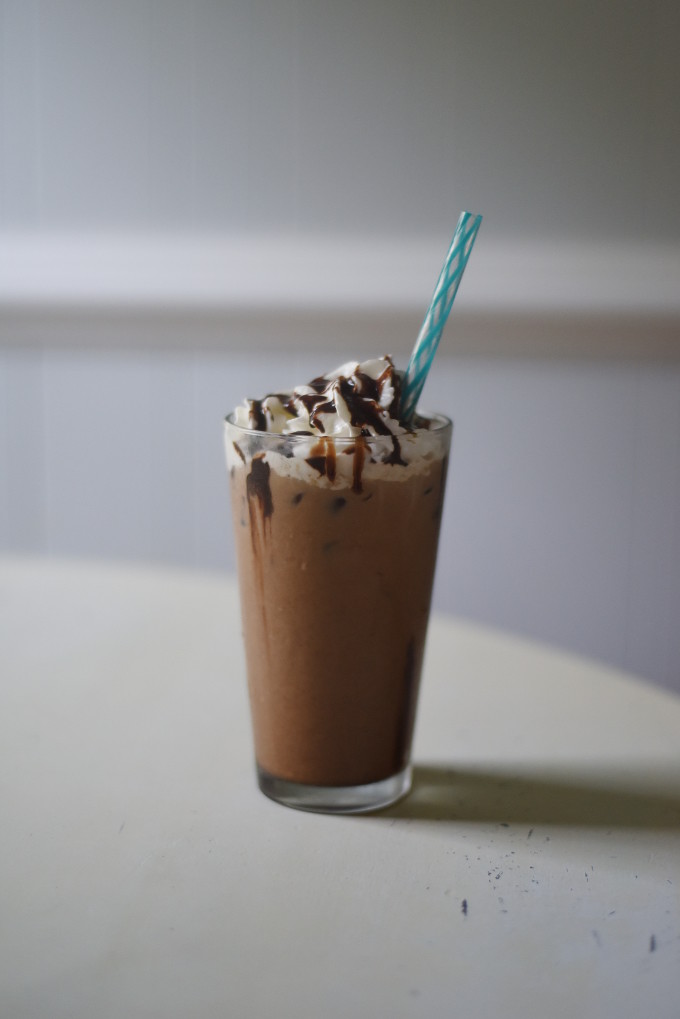 Easy Iced Mocha Recipe - make this coffeehouse favorite at home! Simple steps to make a delicious, refreshing treat! | Feathers in Our Nest