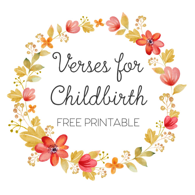 Verses For Childbirth Free Printable | Feathers in Our Nest