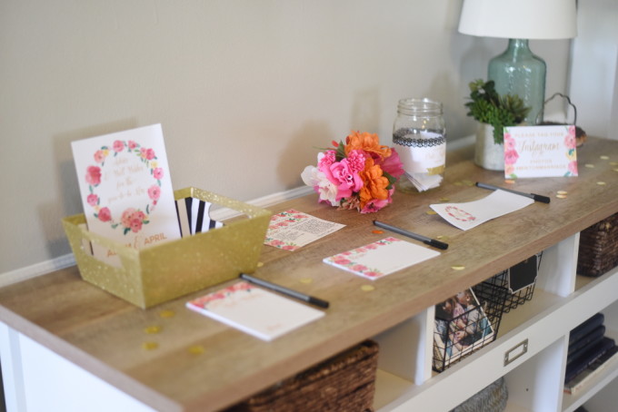 gold and floral bridal shower | Feathers in Our Nest