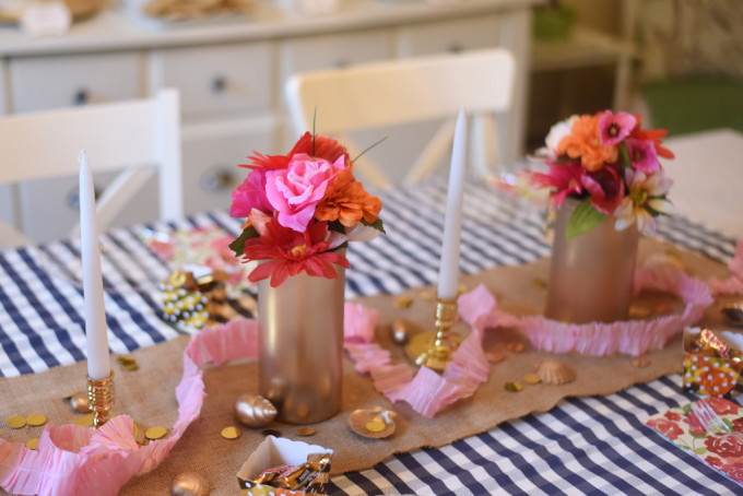 gold and floral bridal shower | Feathers in Our Nest