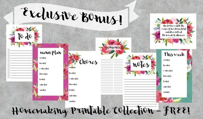 Exclusive Bonus Offer for Feathers in Our Nest readers - FREE Homemaking Printable Collection