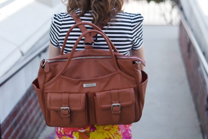 Lily Jade Elizabeth Diaper Bag in Camel - what a perfect bag! On my wish list for sure. I love the backpack carry! | Feathers in Our Nest