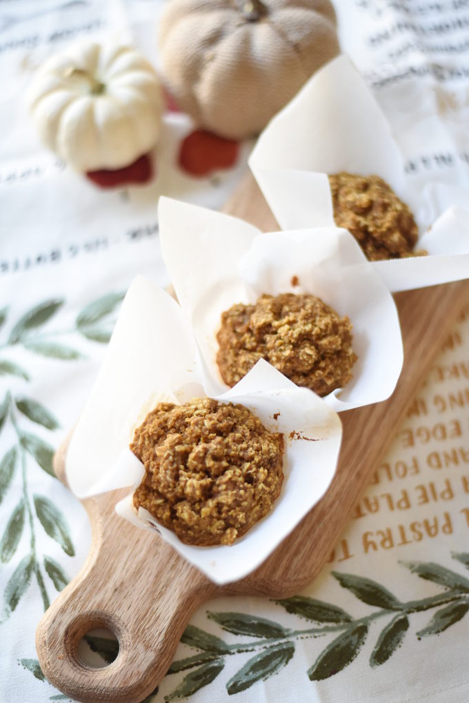 Healthy Gluten-Free Pumpkin Muffins made in one bowl! | Feathers in Our Nest