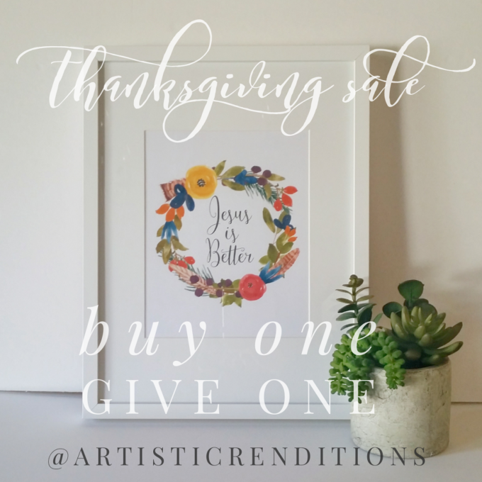 Buy one, give one Scripture art prints @artisticrenditons Etsy | Feathers in Our Nest