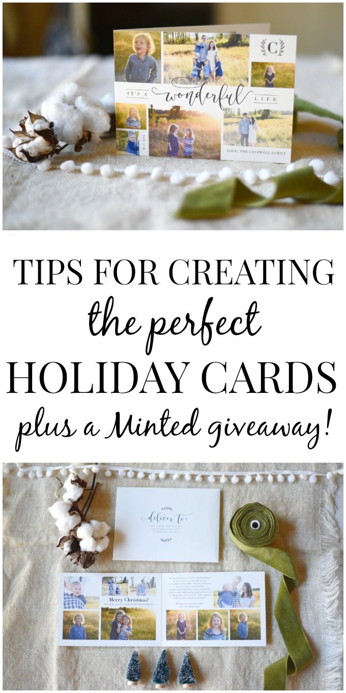 Tips for creating perfect holiday cards | tips for designing the best Christmas cards | beautiful photo cards | Minted review + giveaway!