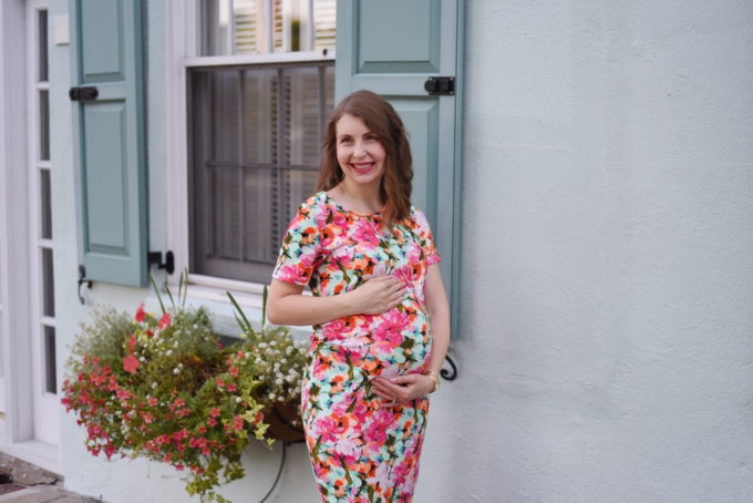 cute PinkBlush maternity dress | babymoon dress | Feathers in Our Nest