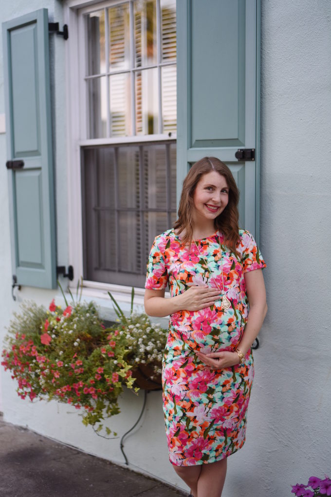 cute PinkBlush maternity dress | babymoon dress | Feathers in Our Nest
